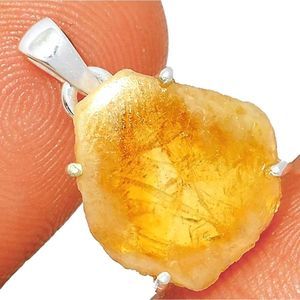 NATURAL CITRINE. 925 HANDMADE NECKLACE
